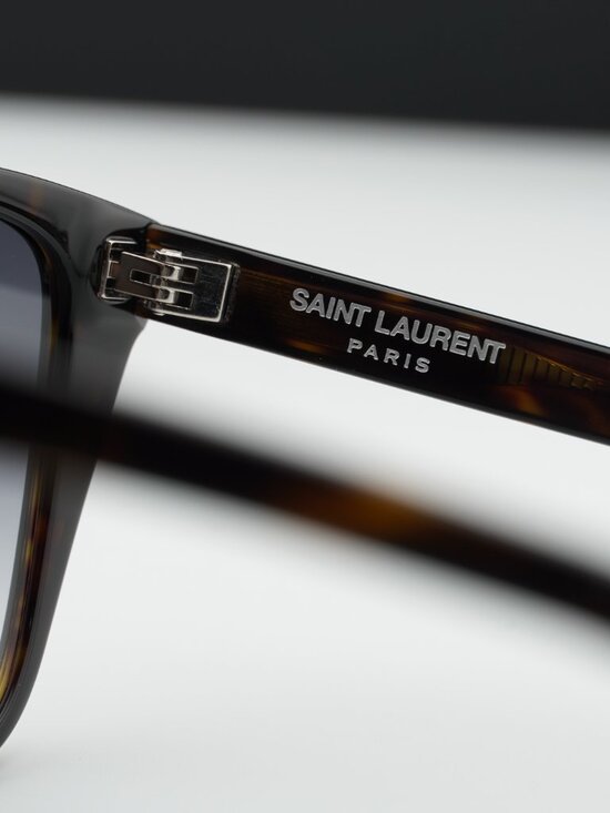 Saint Laurent SL1F 003 Square Sunglasses - Dark Havana/Grey Gradient main image 10